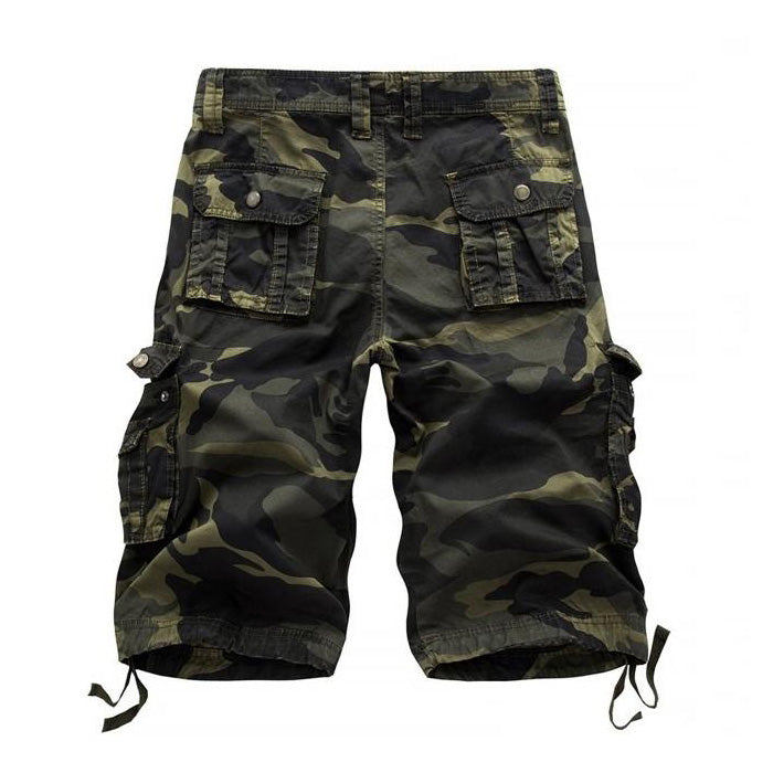 Military Camo Cargo Shorts / Alternative Fashion Camouflage Multi-Pocket Pants / Rave Outfits - HARD'N'HEAVY
