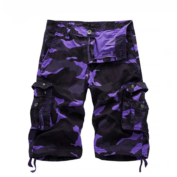 Military Camo Cargo Shorts / Alternative Fashion Camouflage Multi-Pocket Pants / Rave Outfits - HARD'N'HEAVY