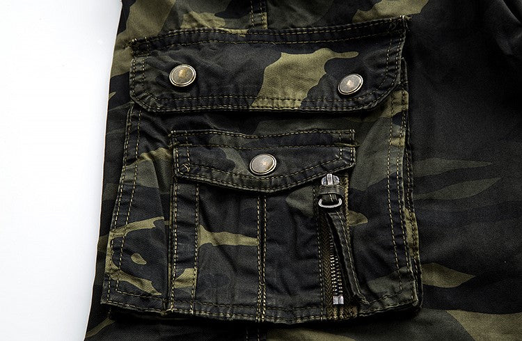 Military Camo Cargo Shorts / Alternative Fashion Camouflage Multi-Pocket Pants / Rave Outfits - HARD'N'HEAVY