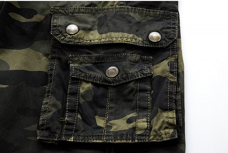 Military Camo Cargo Shorts / Alternative Fashion Camouflage Multi-Pocket Pants / Rave Outfits - HARD'N'HEAVY