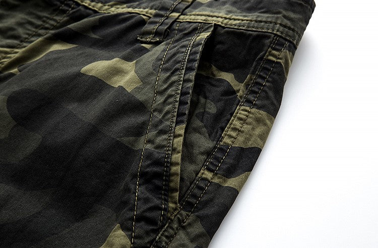 Military Camo Cargo Shorts / Alternative Fashion Camouflage Multi-Pocket Pants / Rave Outfits - HARD'N'HEAVY