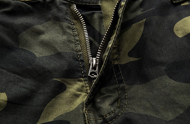 Military Camo Cargo Shorts / Alternative Fashion Camouflage Multi-Pocket Pants / Rave Outfits - HARD'N'HEAVY