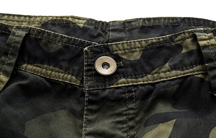 Military Camo Cargo Shorts / Alternative Fashion Camouflage Multi-Pocket Pants / Rave Outfits - HARD'N'HEAVY