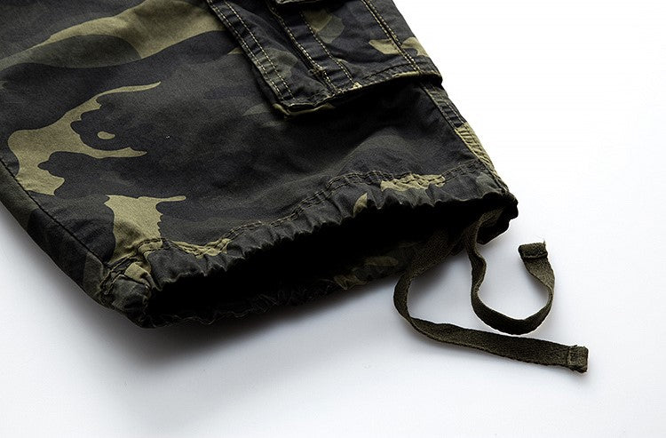 Military Camo Cargo Shorts / Alternative Fashion Camouflage Multi-Pocket Pants / Rave Outfits - HARD'N'HEAVY