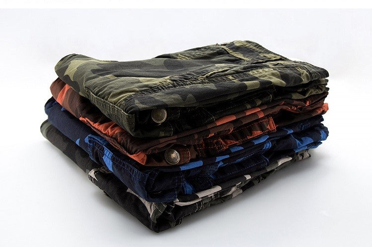 Military Camo Cargo Shorts / Alternative Fashion Camouflage Multi-Pocket Pants / Rave Outfits - HARD'N'HEAVY