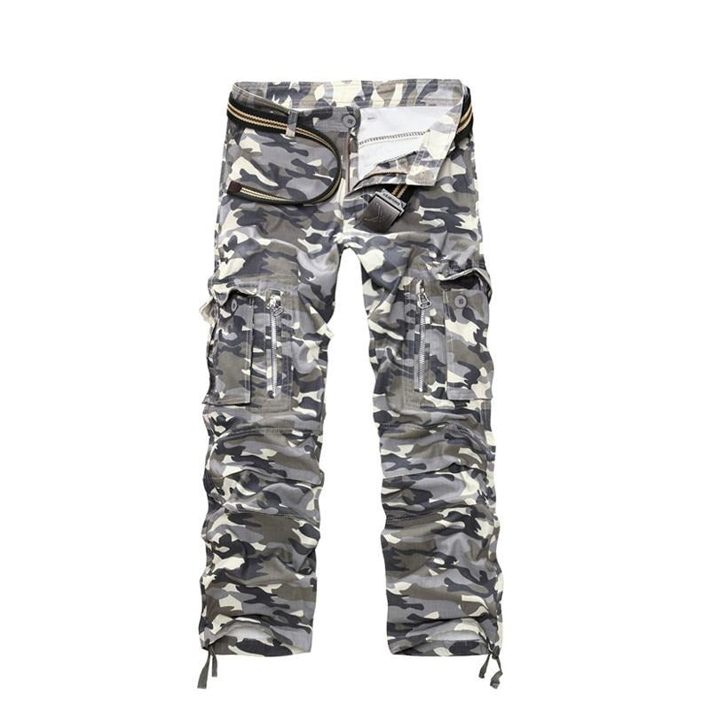 Military Cargo Pants / Men Camouflage Cotton Trousers / Punk Clothing - HARD'N'HEAVY