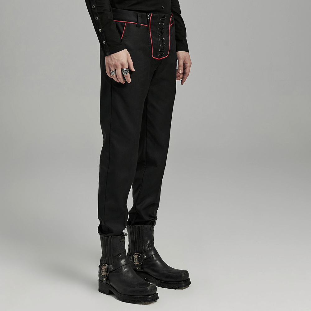 Military Pants with Eyelet Drawstrings And Double Zipper