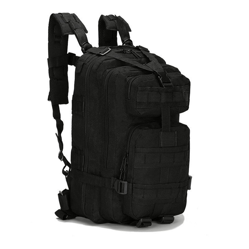 Military tactical backpack with multiple pockets, rugged design, and waterproof features, perfect for camping or daily use.