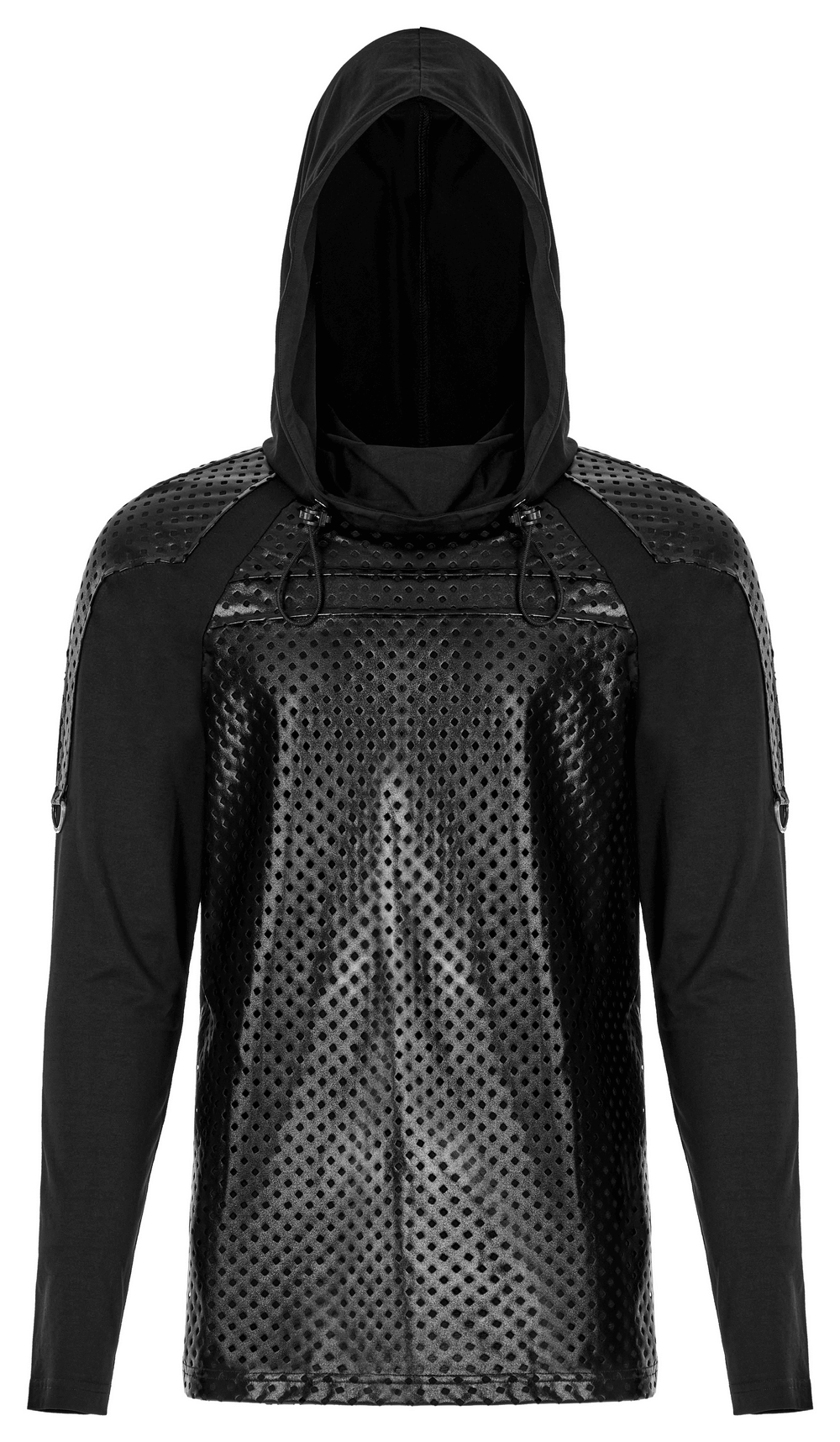 Modern Dark Goth Long Sleeves Hoodie with Embossed Detail - HARD'N'HEAVY