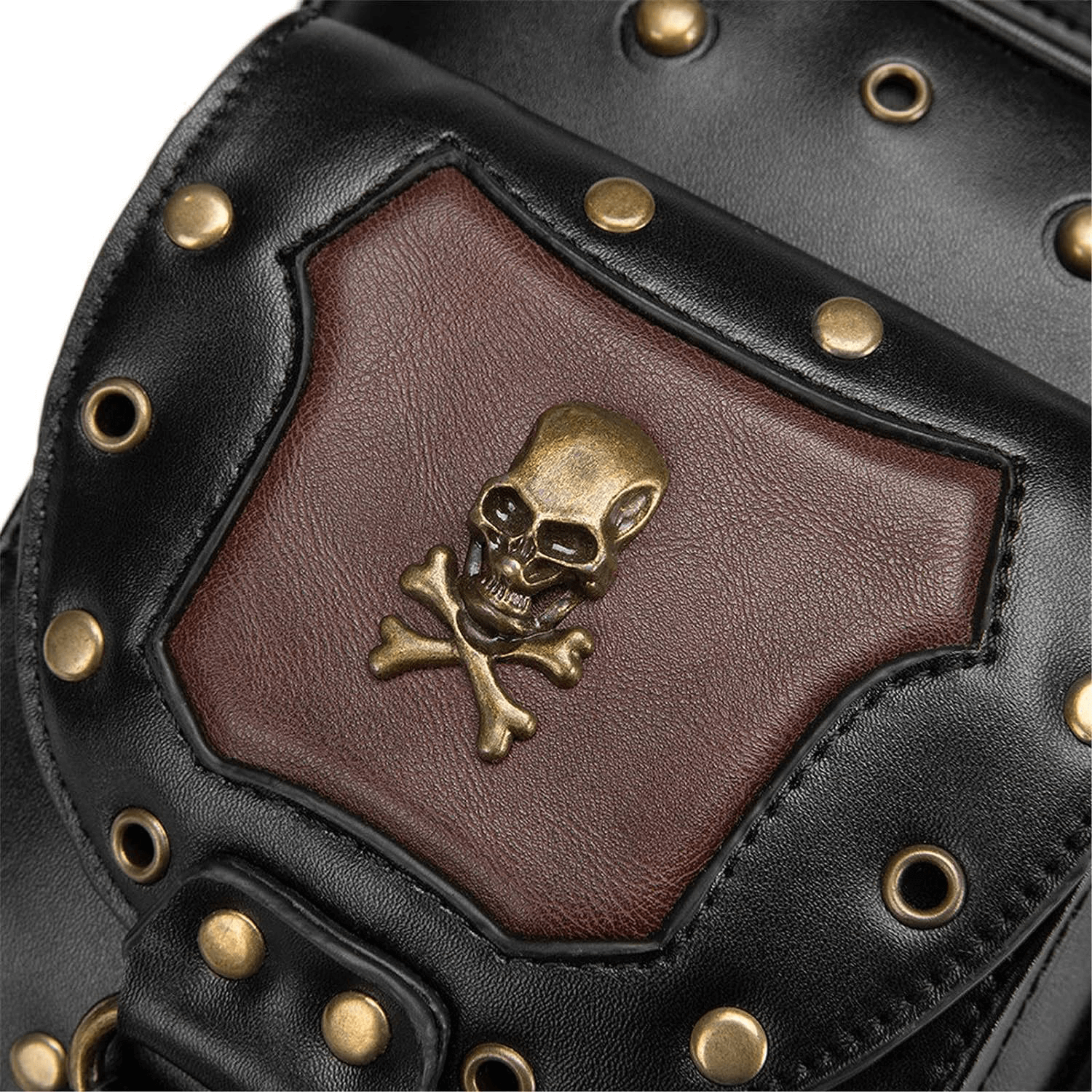 Motorcycle Belt Bag / Steampunk Shoulder Messenger Bag with Skull - HARD'N'HEAVY
