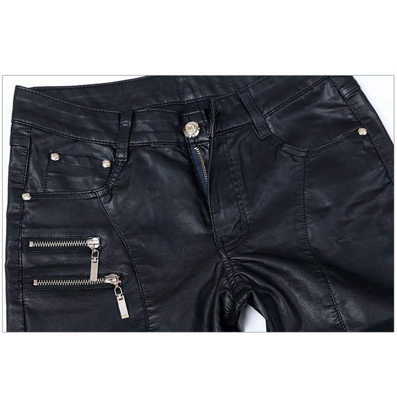 Motorcycle Leather Pants for Men / Black Skinny Jeans in Rock Style - HARD'N'HEAVY