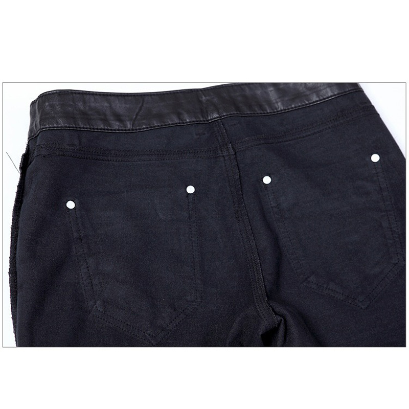 Motorcycle Leather Pants for Men / Black Skinny Jeans in Rock Style - HARD'N'HEAVY