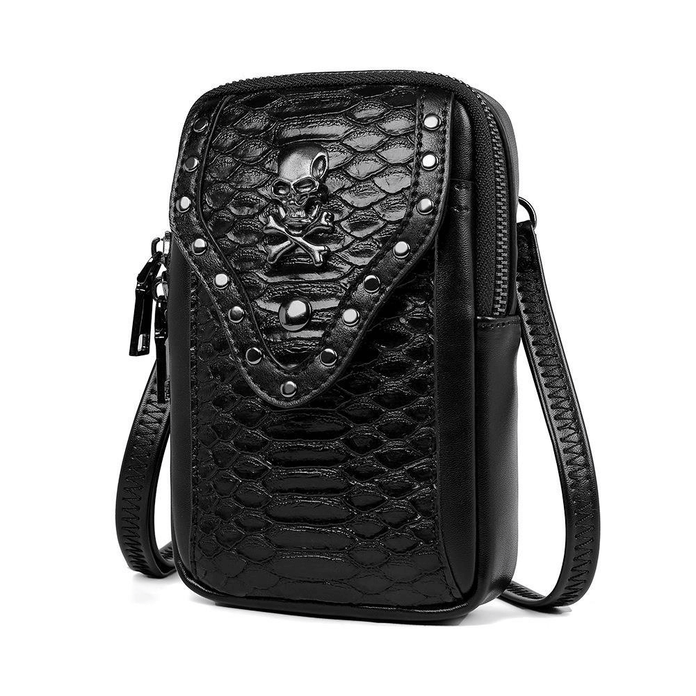 Motorcycle Shoulder Crossbody Mini Bag with Skull / Mobile Phone Bag - HARD'N'HEAVY