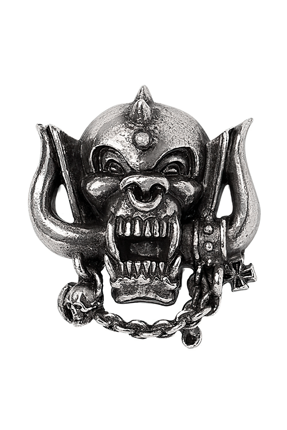 Motorhead Warpig Snaggletooth pewter rock pin badge for metal fans and collectors, showcasing a fierce design.