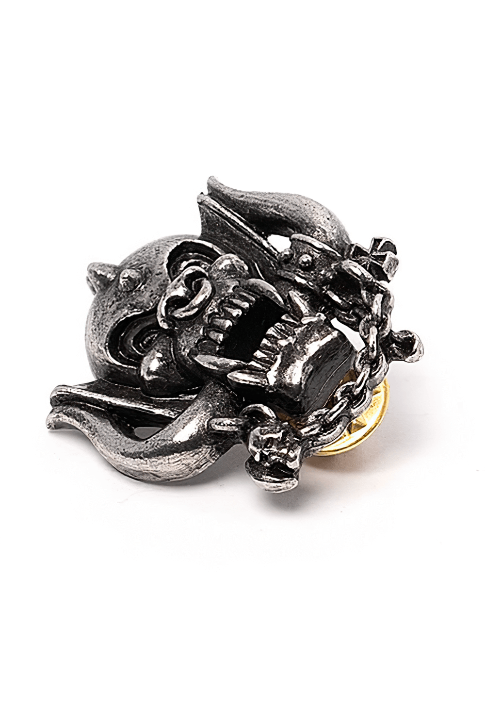 Motorhead Warpig Snaggletooth pewter pin badge, perfect for metal fans and collectors. Bold design for jackets and hats.