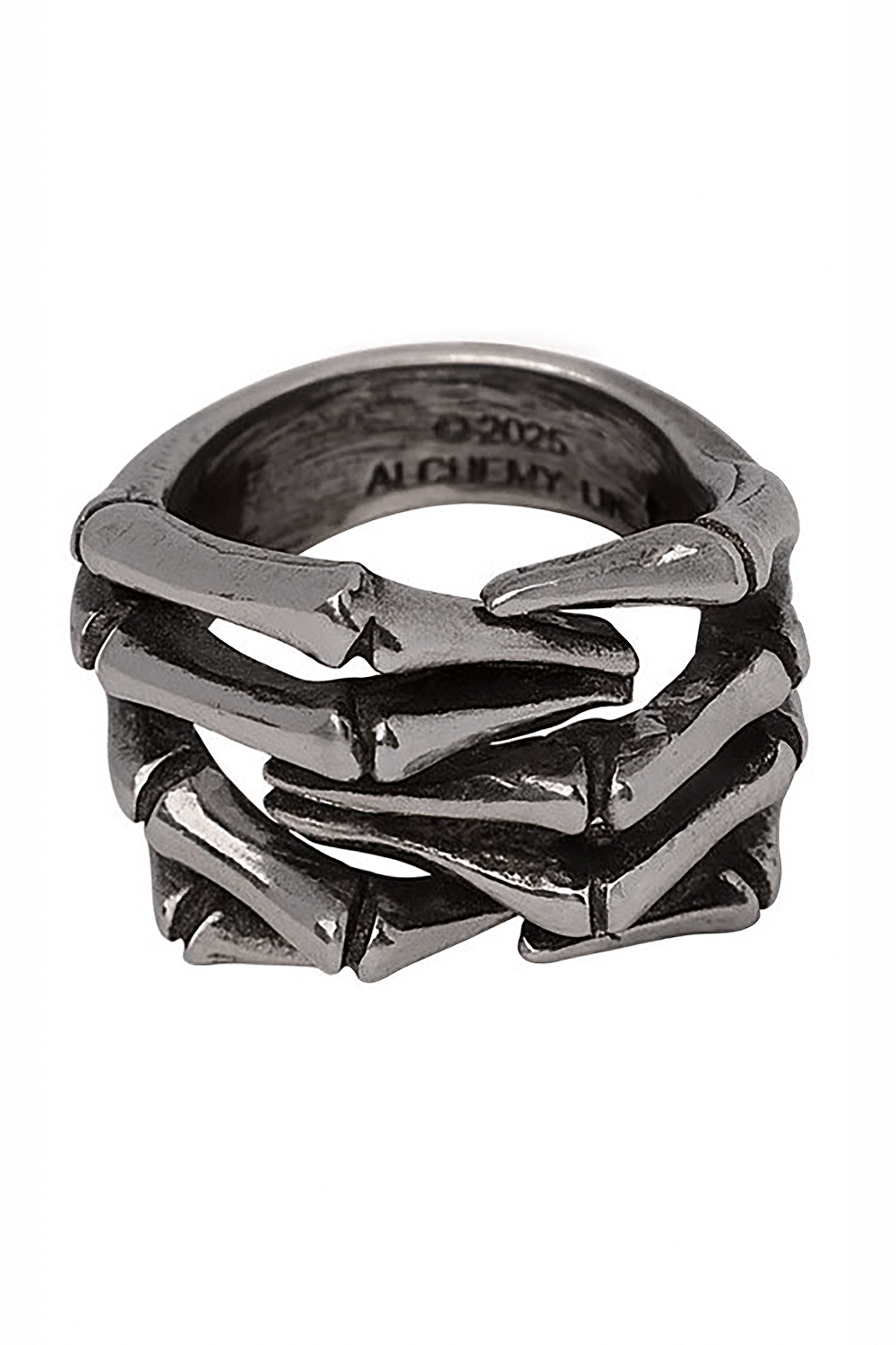 Mrs. Mothersole's Curse Ring featuring a gothic design with intricate skeletal finger motifs.