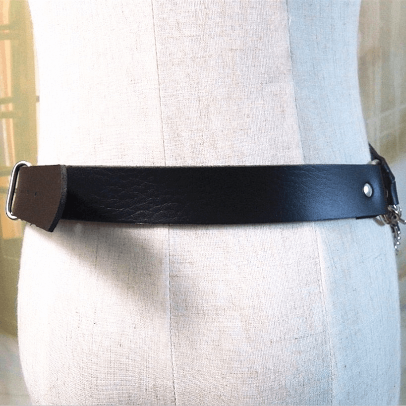 Multi-layer Leather Black Waistband / Gothic Adjustable Jeans Belt - HARD'N'HEAVY