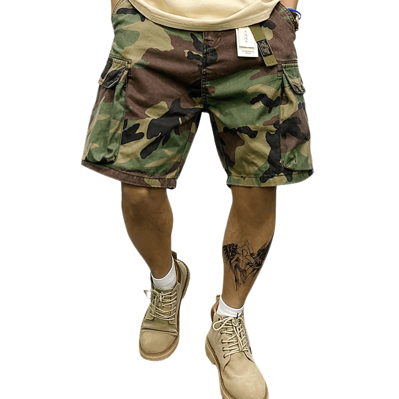 Multi-Pockets Military Camouflage Cargo Shorts / Alternative Male Cotton Clothing