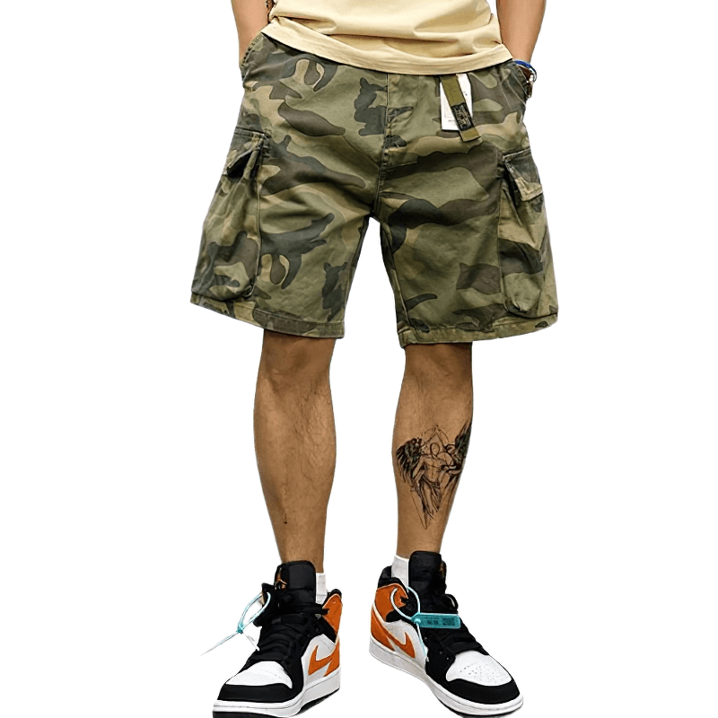 Multi-Pockets Military Camouflage Cargo Shorts / Alternative Male Cotton Clothing