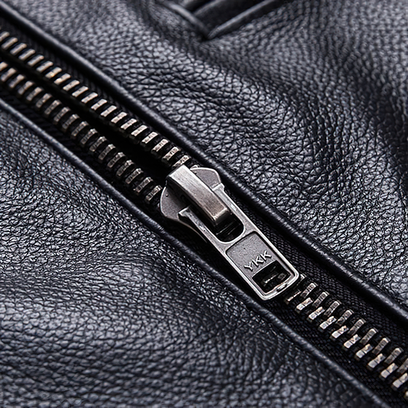 Natural Black Calfskin Leather Jacket For Men / Motorcycle Stylish Jackets - HARD'N'HEAVY