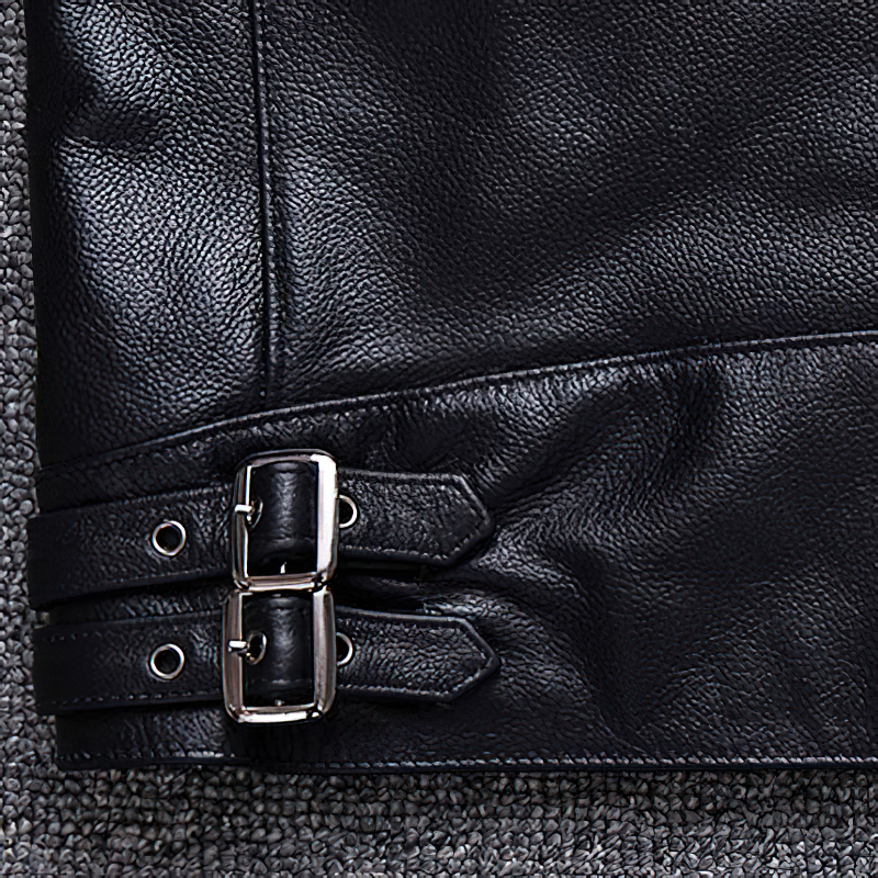 Natural Black Calfskin Leather Jacket For Men / Motorcycle Stylish Jackets - HARD'N'HEAVY