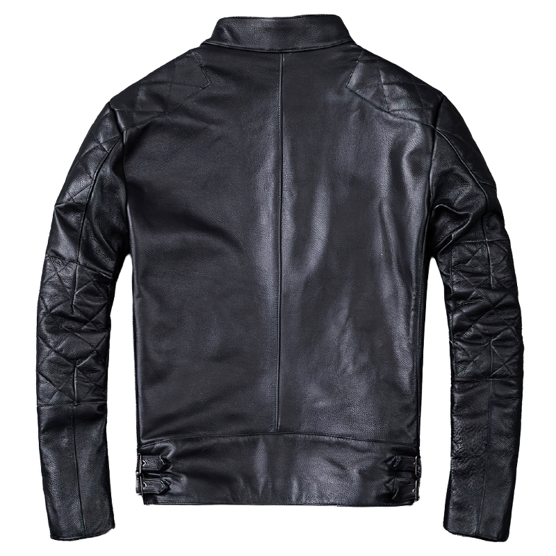 Natural Black Calfskin Leather Jacket For Men / Motorcycle Stylish Jackets - HARD'N'HEAVY