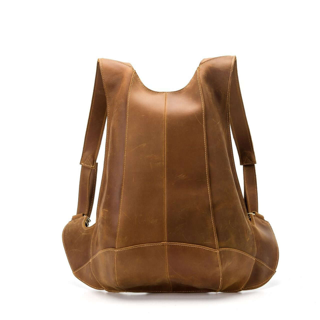 Natural leather backpack for women, anti-theft vintage design perfect for travel and grunge style.