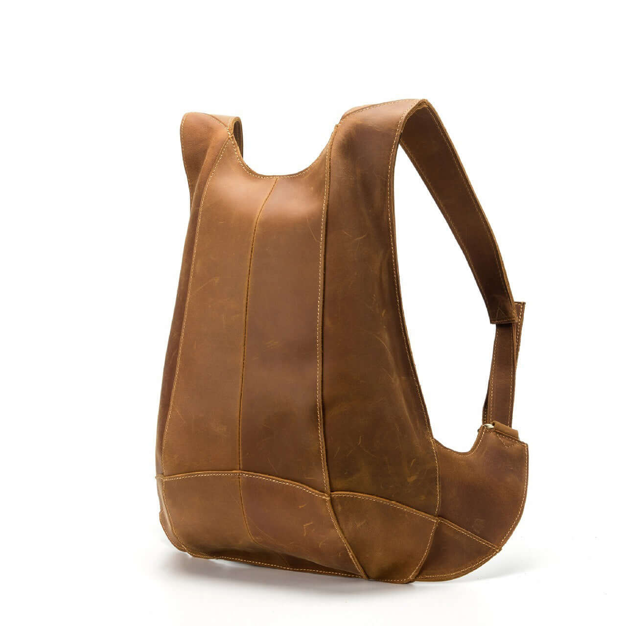 Natural leather backpack for women, anti-theft vintage bag for safe travel with grunge style.