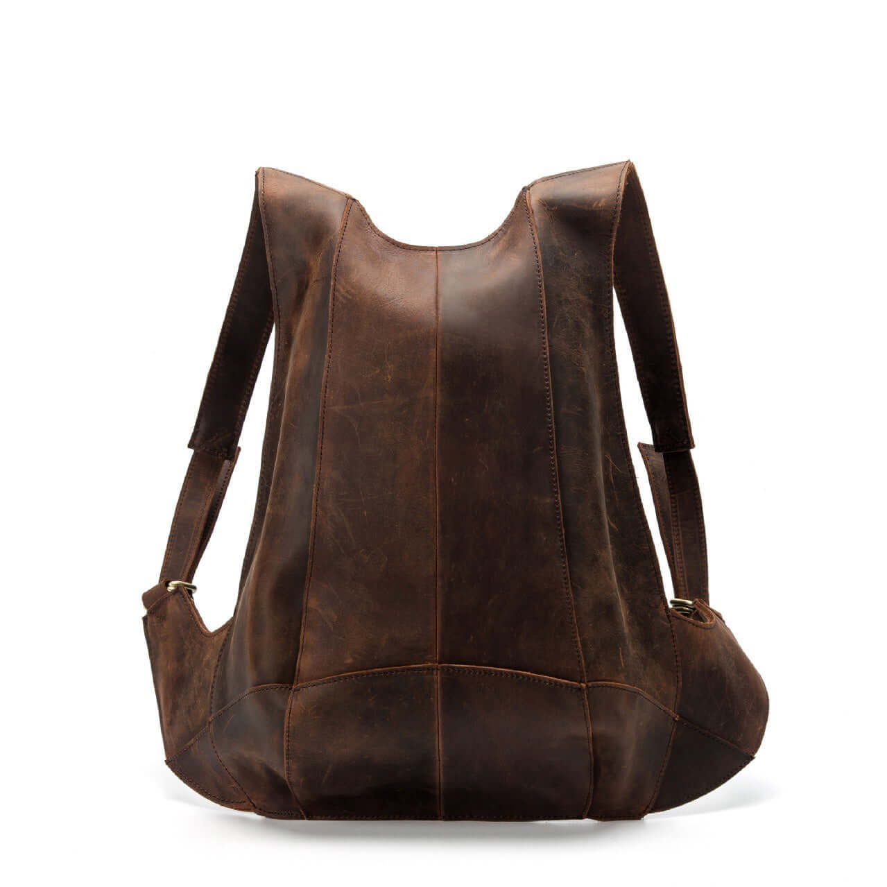 Vintage natural leather backpack for women, anti-theft design for safe travel and stylish grunge wear.