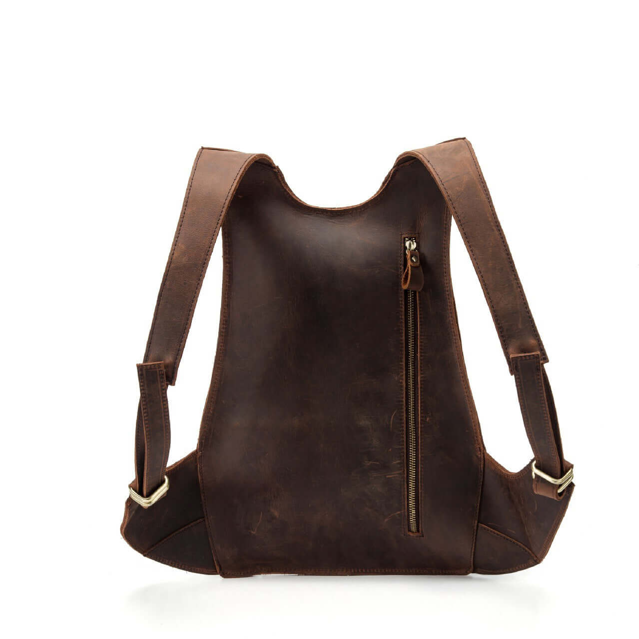 Vintage natural leather backpack for women, anti-theft design, perfect travel accessory in rich brown.