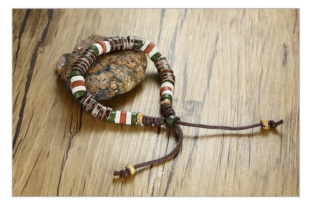Natural Stone Beaded Bracelets for Men and Women / Adjustable Length Multi Color Beads - HARD'N'HEAVY