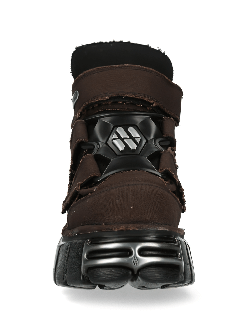 NEW ROCK Men's ankle boots with chunky platform and velcro straps, edgy gothic punk style, perfect for bold outfits.