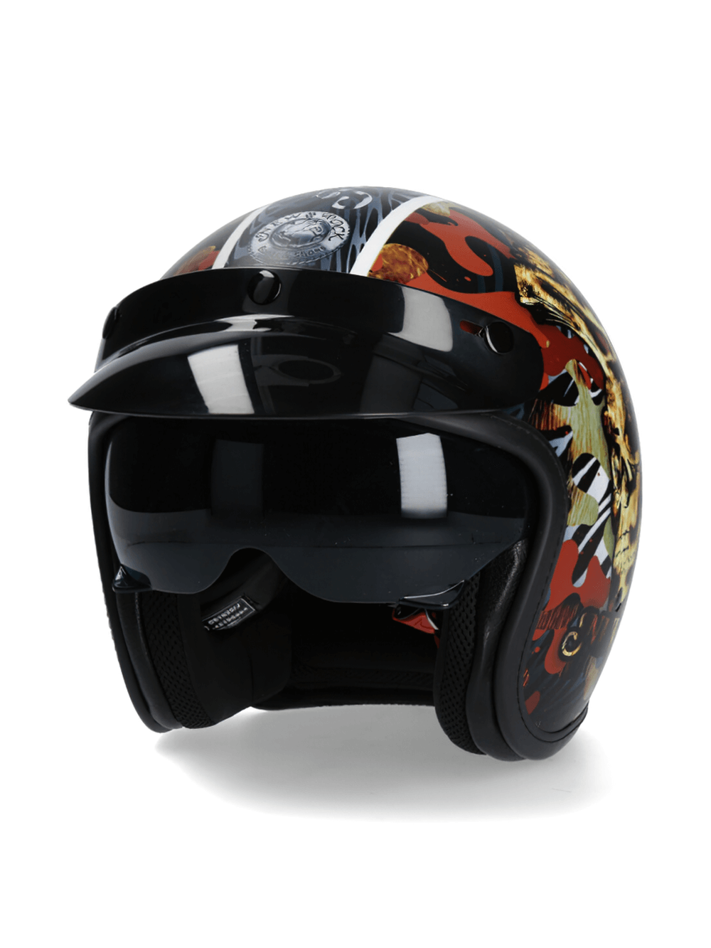 NEW ROCK Biker Helmet with click buckle, featuring urban design and durable synthetic material for safety.