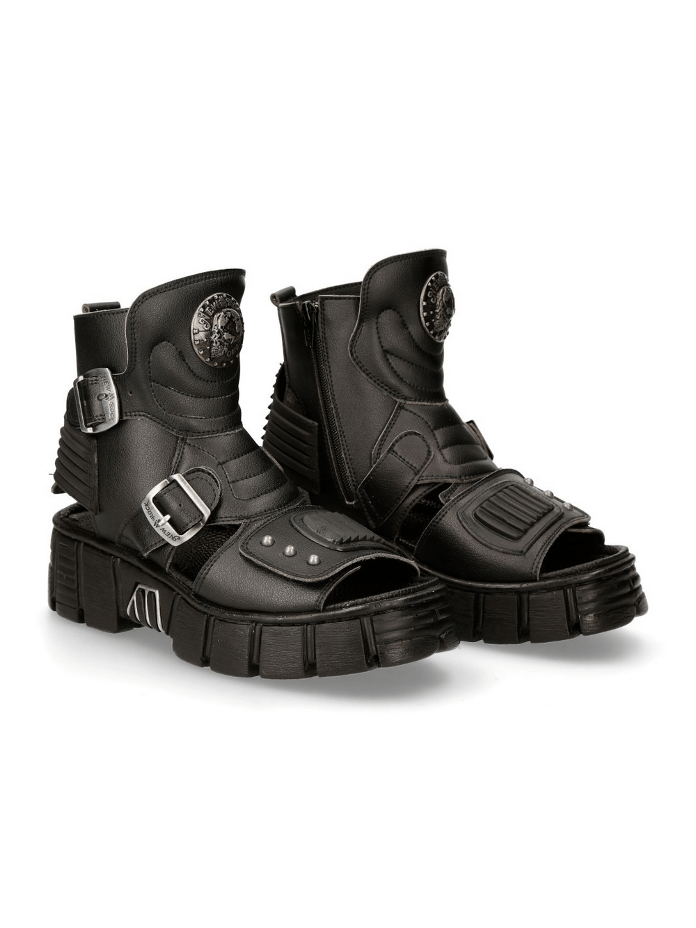 NEW ROCK Bio Black Tower Sandals - Unisex Gothic Footwear