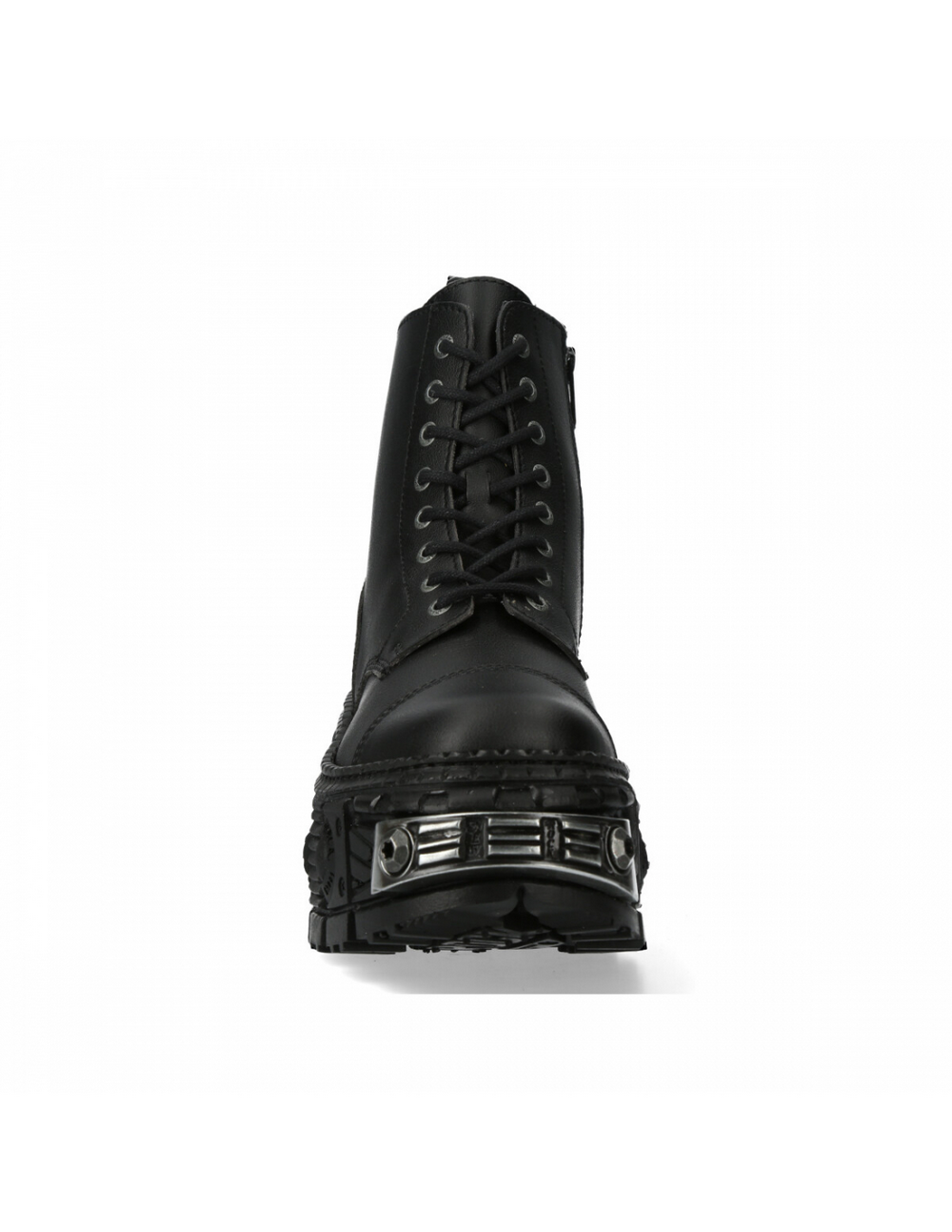 NEW ROCK Black Lace-Up Ankle Boots for Men and Women