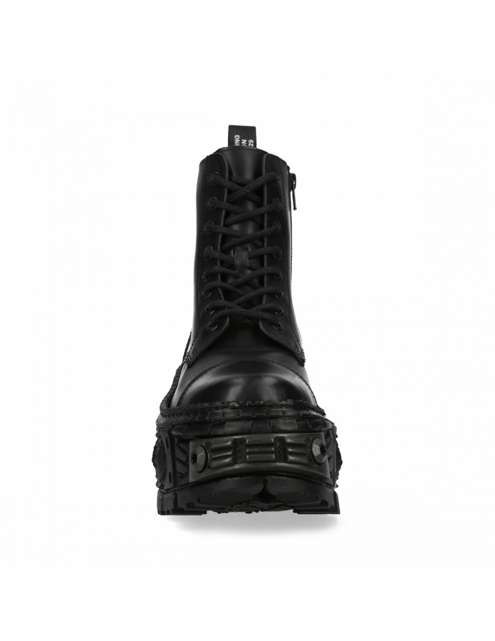 NEW ROCK Black Lace-Up Leather Ankle Boots for All