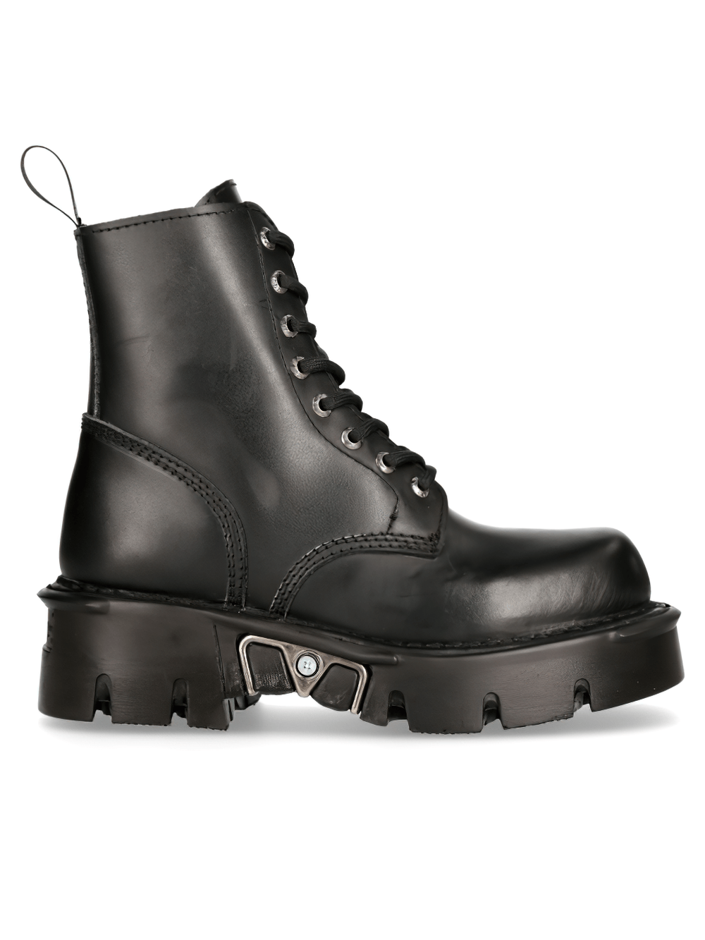 NEW ROCK Black Leather Military Platforms Boots with Gothic Style and Robust Design