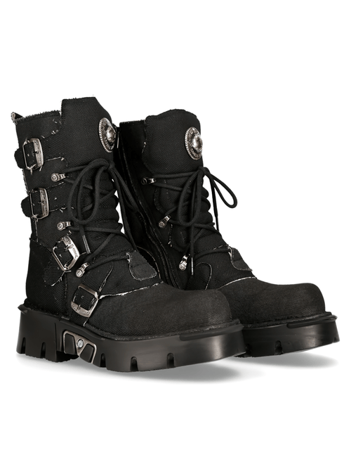 Bottes à Boucles Noires pour Femmes NEW ROCK avec une Touche Gothique