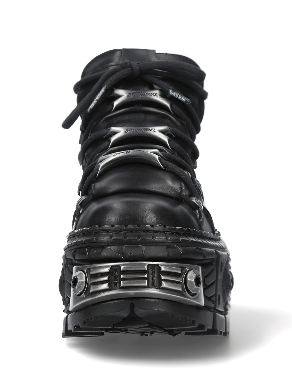 NEW ROCK Black Rocker Leather Shoes with Gothic Flair