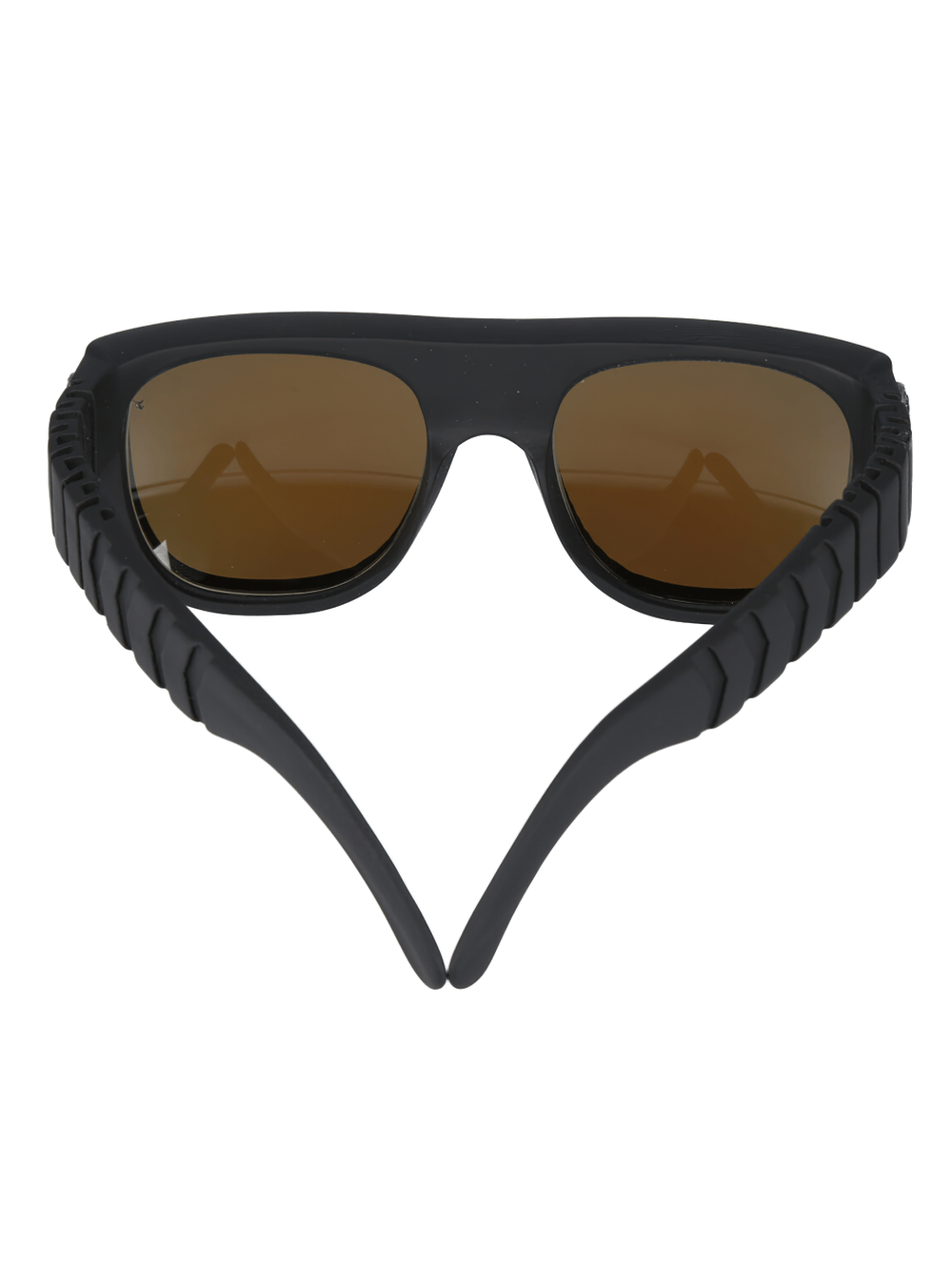 NEW ROCK edgy black sunglasses with textured frame and brown tinted lenses for bold streetwear style.