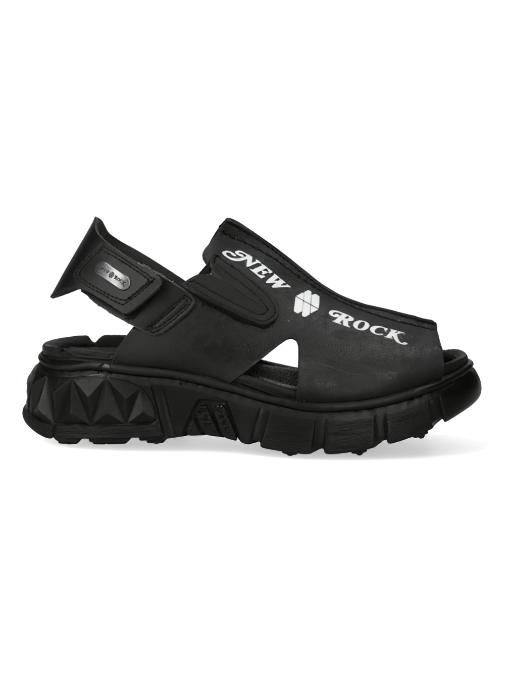 NEW ROCK Black Synthetic Straps Sandals for Men with a durable sole and urban style.