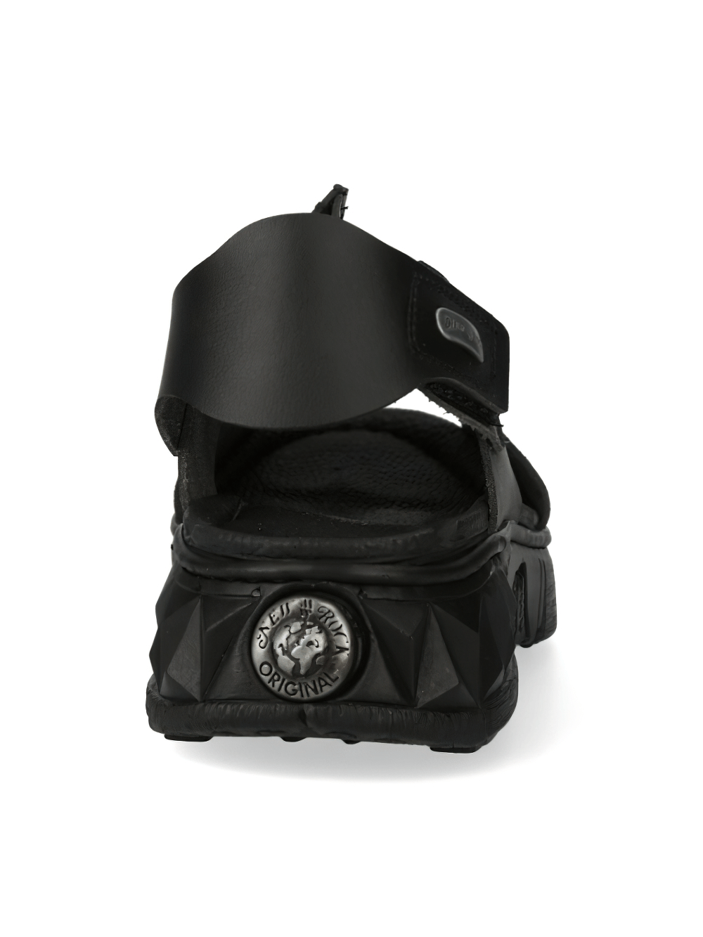 Stylish back view of NEW ROCK Black Synthetic Straps Sandals for Men, showcasing urban design and durability.