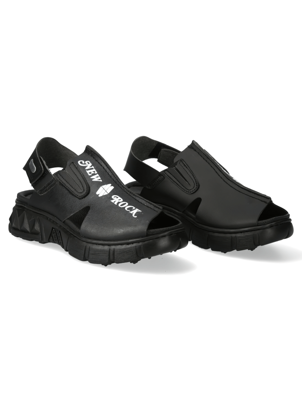 NEW ROCK Black Synthetic Straps Sandals for Men - Stylish urban footwear with durable rubber soles.