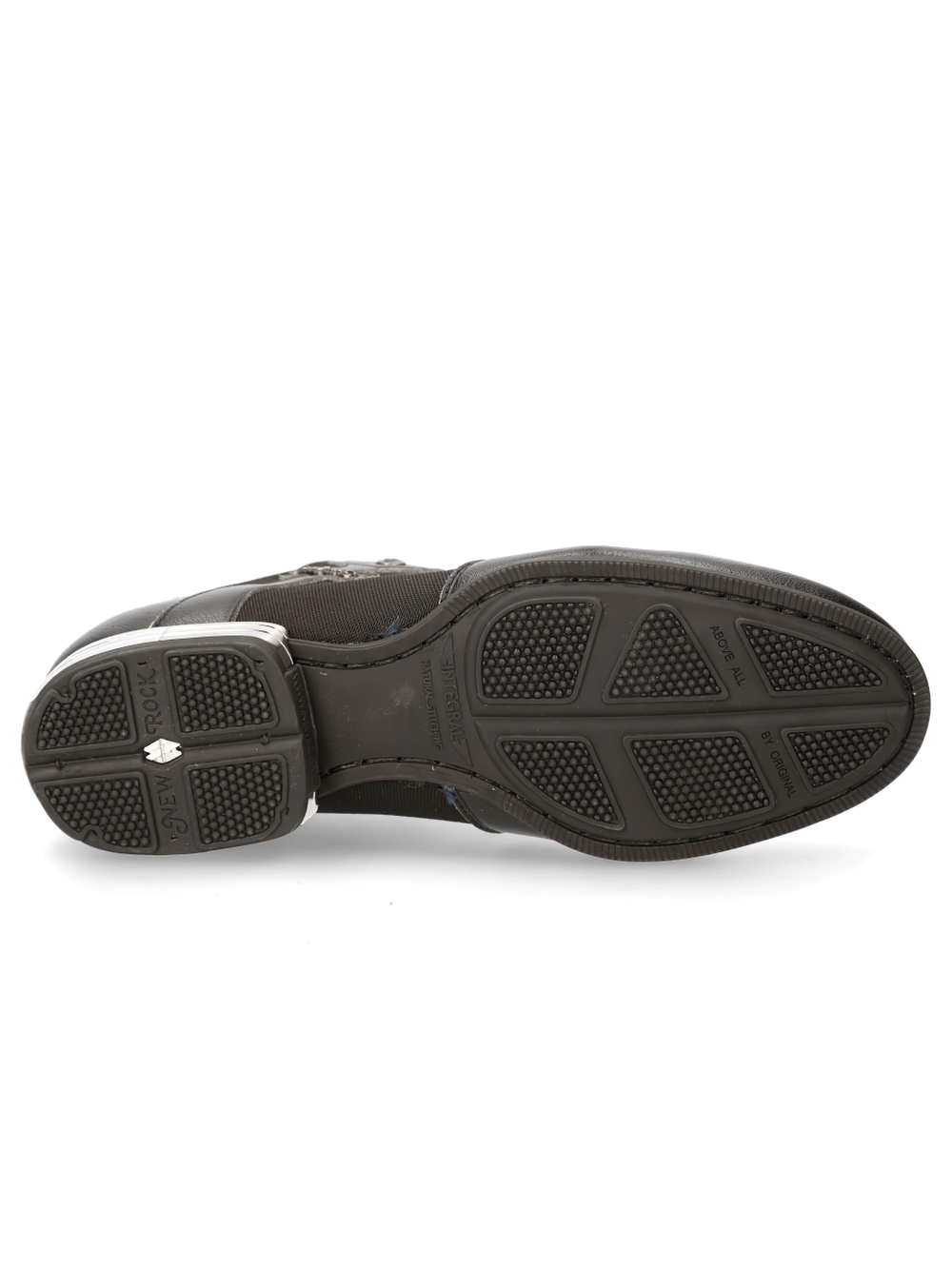 NEW ROCK Black Urban Hybrid Sneakers sole view showcasing durable traction and stylish design.