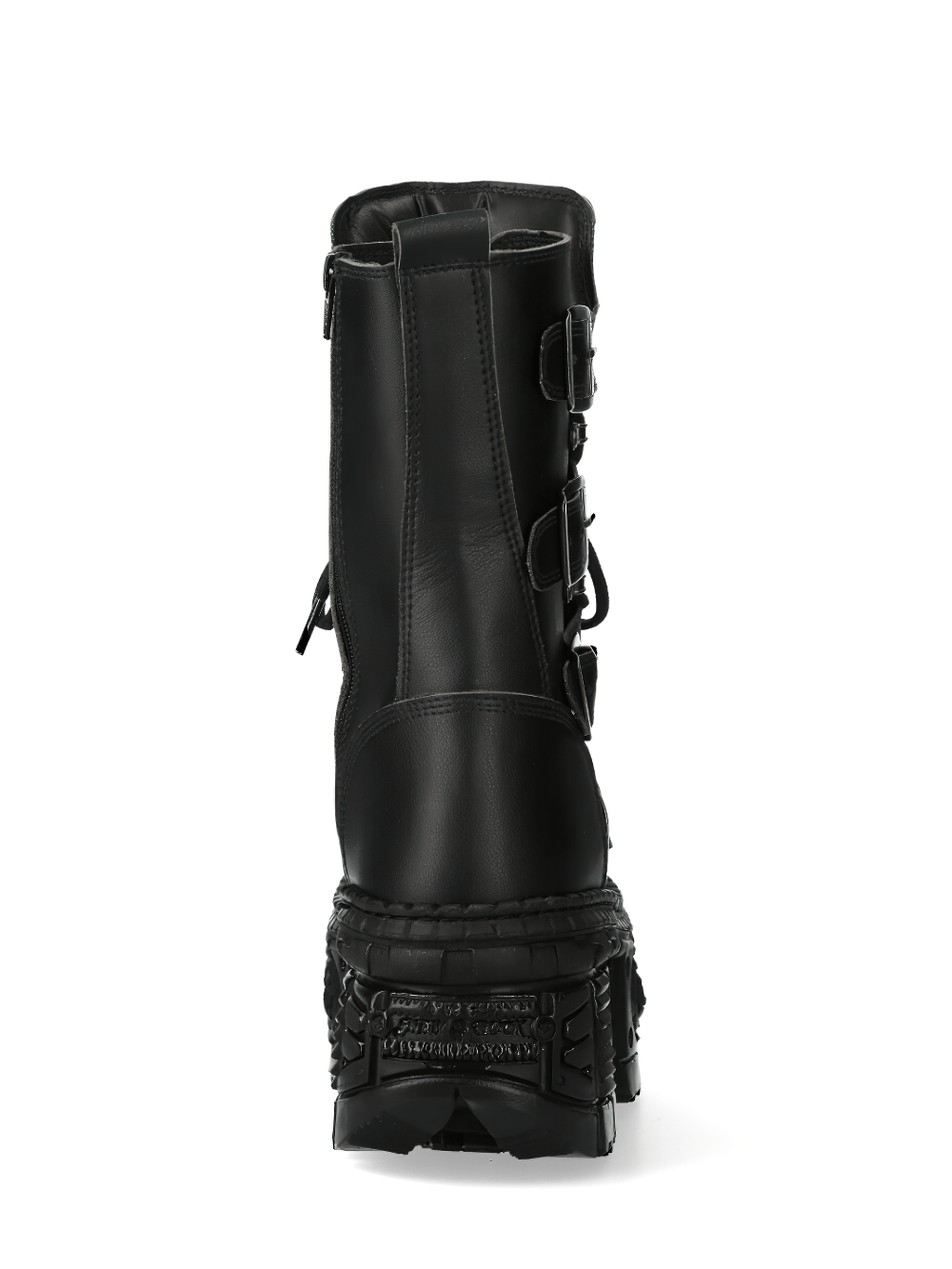 NEW ROCK Bold Black Ankle Boots with Buckle Details