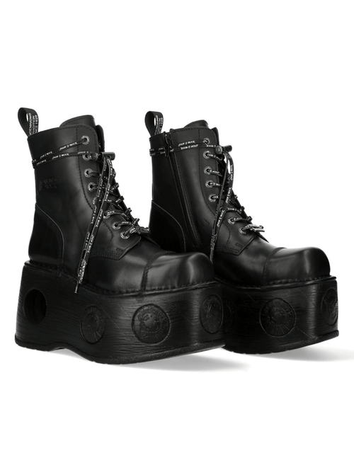 Botas de Tobillo con Cordones Audaces para Mujer de NEW ROCK con Plataforma Única