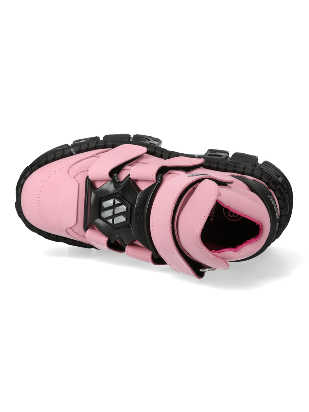 NEW ROCK Bold Pink Heavy Ankle Boots with Velcro Straps