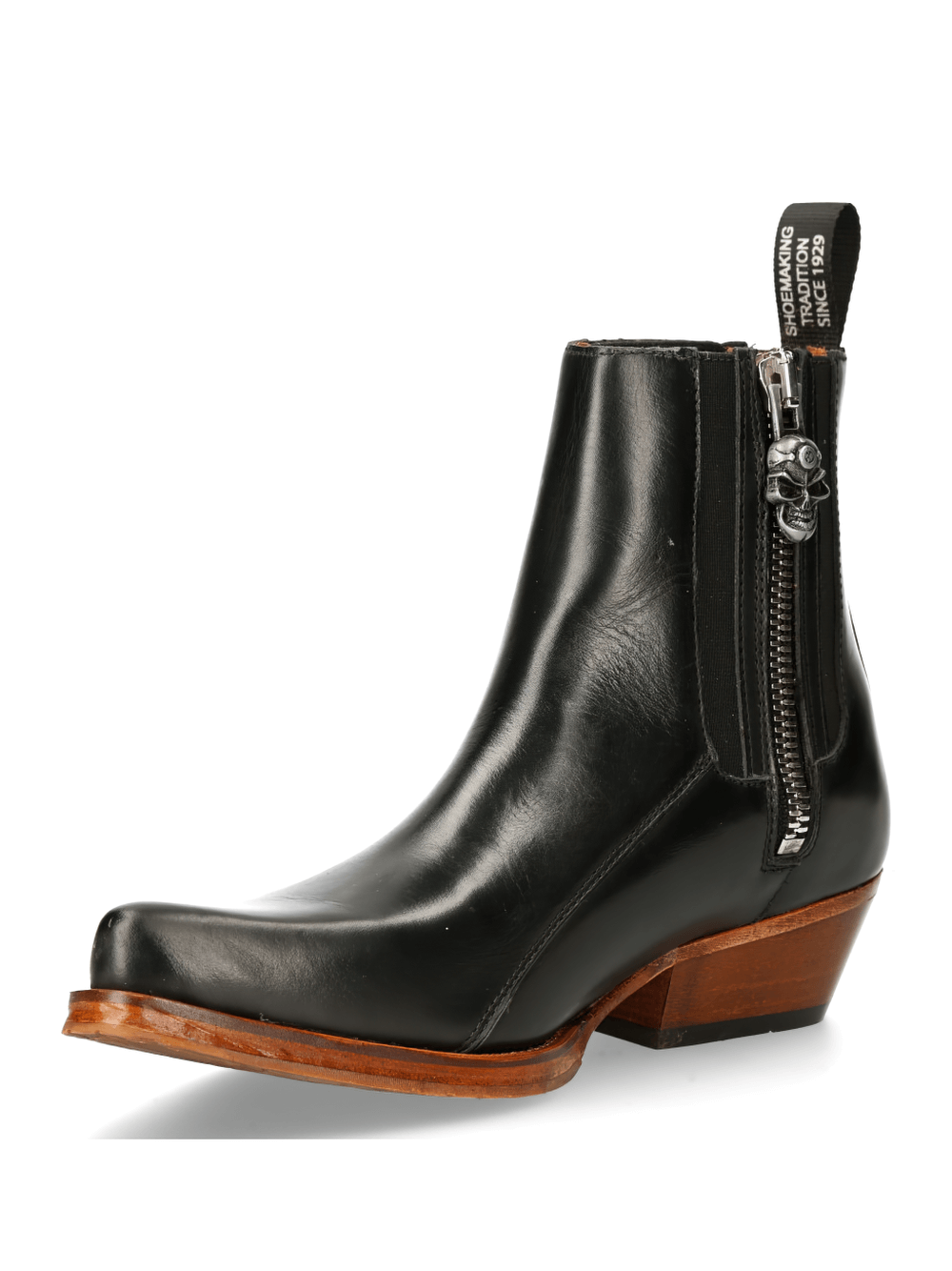NEW ROCK Chic Black Leather Urban Cowboy Boots