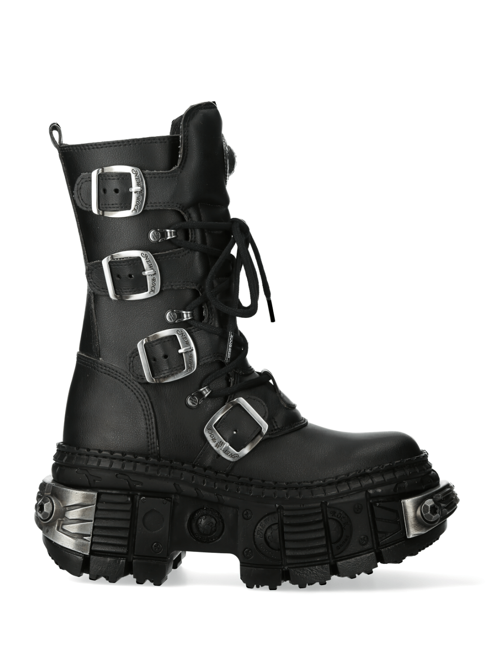 NEW ROCK Edgy Buckled Ankle Boots for Punk Rock Style