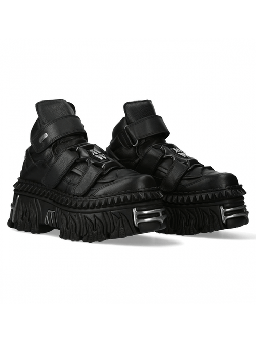 NEW ROCK Edgy Leder-Stiefeletten mit dicker Sohle